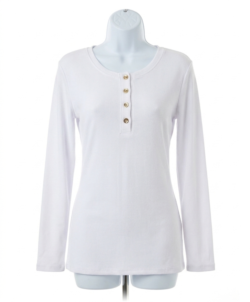 NEW FRENCH KYSS button top in white
